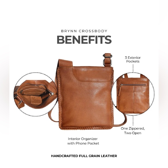 Latico Tan Leather Crossbody Bag with Timeless Design - Picture 2 of 8